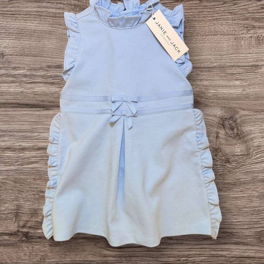 Janie and Jack Blue dress with Ruffled Tie Front